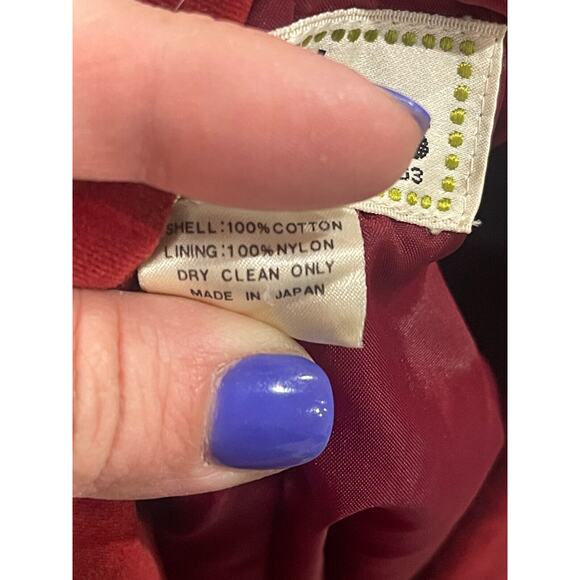 New Territories Vintage RED Velvet Blazer Size 5 Made In Japan - Picture 11 of 11